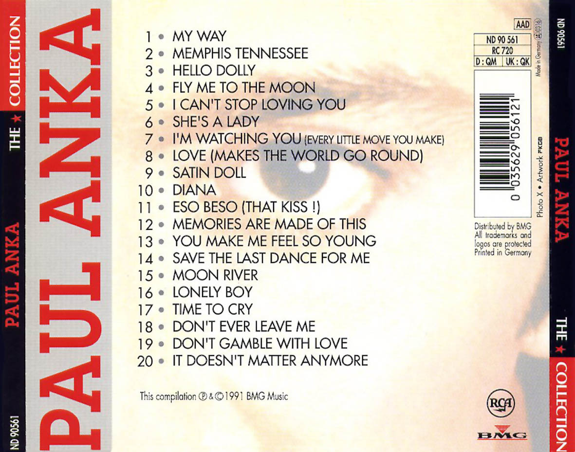 Paul Anka  The Collection : Back